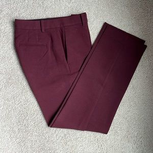 Ann Taylor Curvy Fit Maroon Dress Pants Straight Leg